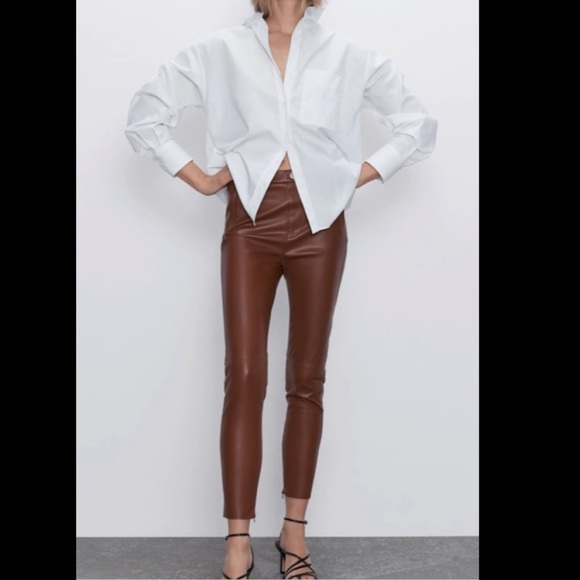 Zara Pants - NWOT Zara Faux Leather Pants